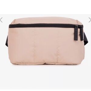 Calpak Blush Pink Nylon Belt Bag with Black Zipper